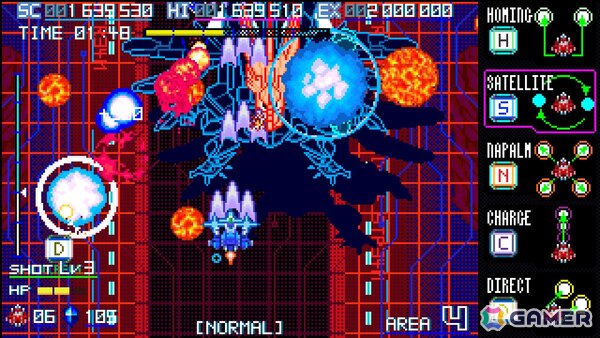 縦スクロールSTG「Blaze of Storm」が発売！サイバー調のピクセルグラフィックや変化に富んだステージ構成が特徴の画像2