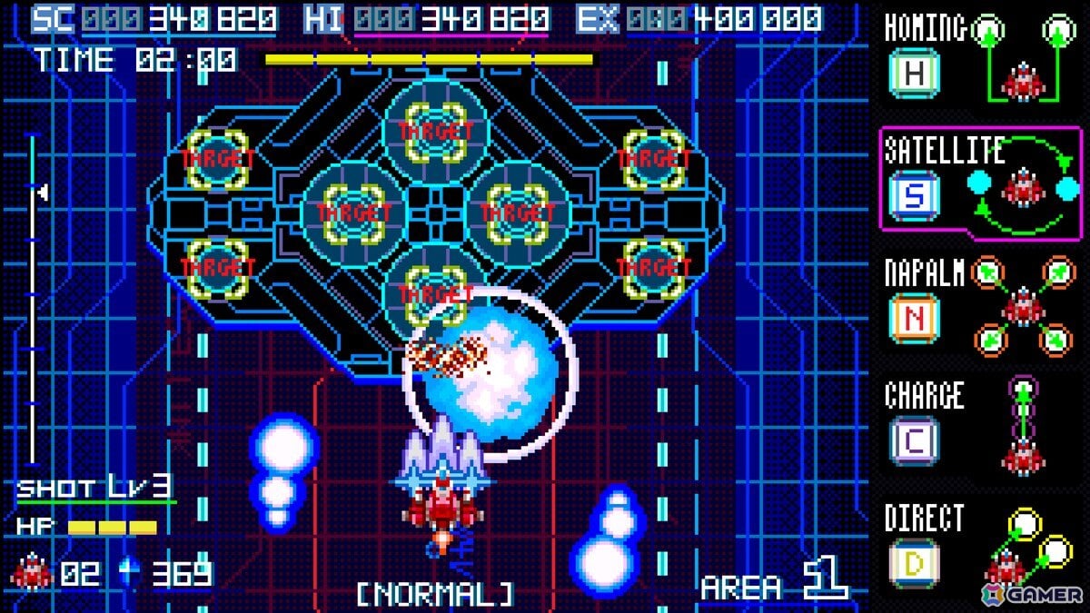 縦スクロールSTG「Blaze of Storm」が発売！サイバー調のピクセルグラフィックや変化に富んだステージ構成が特徴の画像3