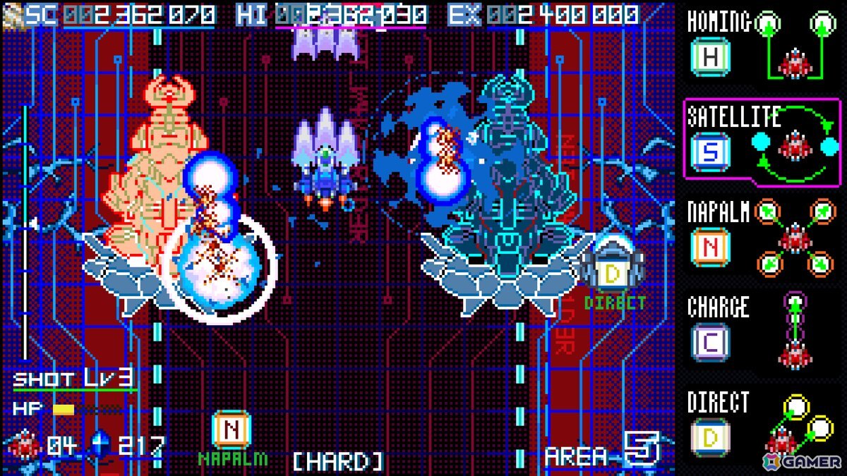 縦スクロールSTG「Blaze of Storm」が発売！サイバー調のピクセルグラフィックや変化に富んだステージ構成が特徴の画像7