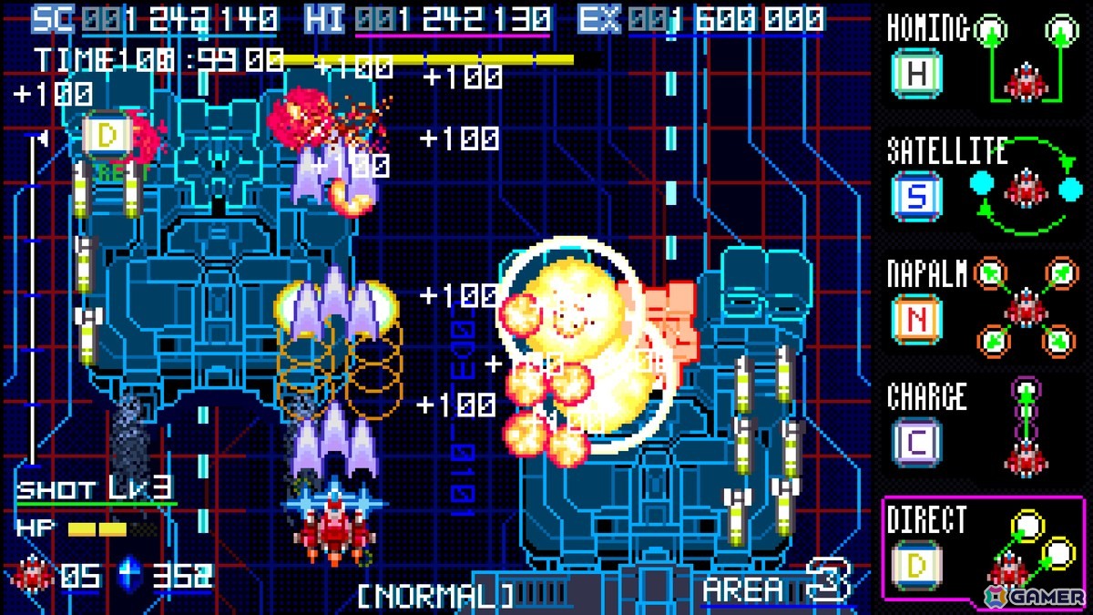 縦スクロールSTG「Blaze of Storm」が発売！サイバー調のピクセルグラフィックや変化に富んだステージ構成が特徴の画像8