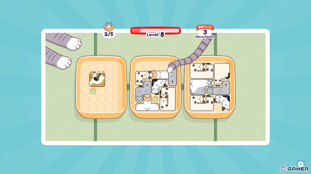 寝相の悪いネコたちを箱にぴったり収めるパズルゲーム「ネネコネコ」体験版が配信！オンラインランキングにも対応の画像