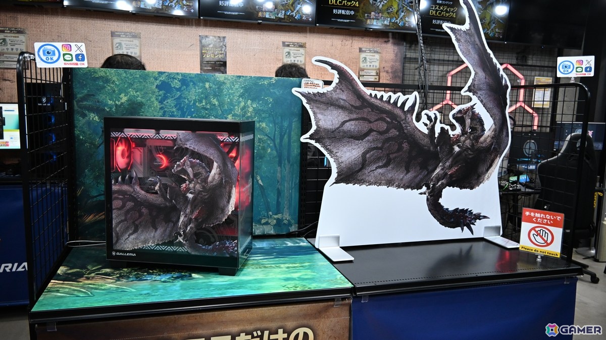 「GALLERIA Lounge」で「モンスターハンターワイルズ」のジャックイベントが開催!リオレウスの大型パネルやコラボPCの展示などを実施の画像