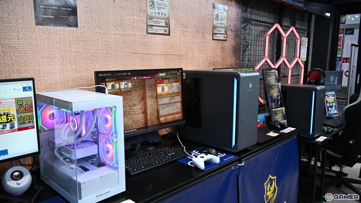 「GALLERIA Lounge」で「モンスターハンターワイルズ」のジャックイベントが開催!リオレウスの大型パネルやコラボPCの展示などを実施の画像