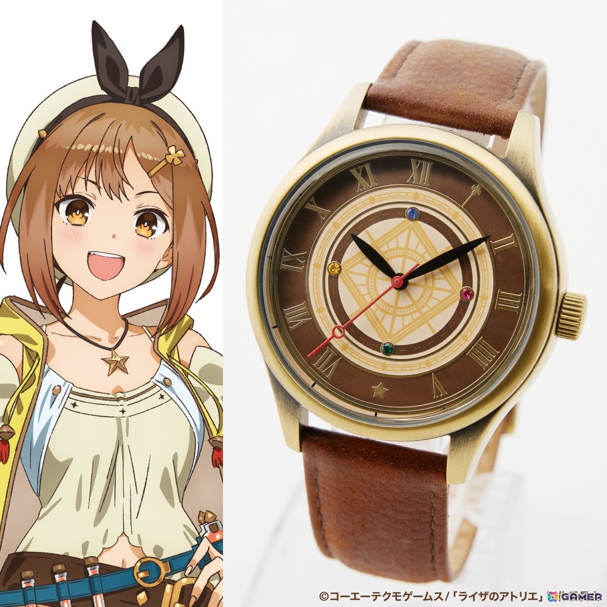 アニメ「ライザのアトリエ」よりライザの装いと冒険の記憶が詰め込まれたコラボ腕時計、レッグバッグ、長財布が登場!の画像