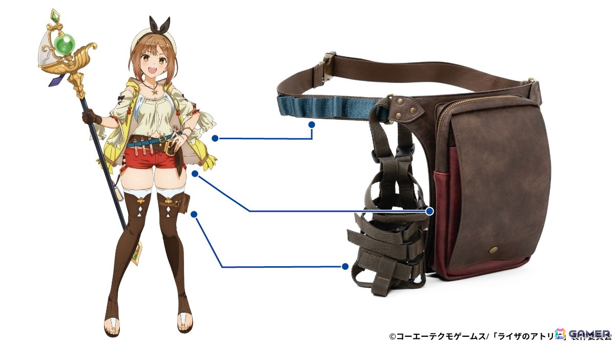 アニメ「ライザのアトリエ」よりライザの装いと冒険の記憶が詰め込まれたコラボ腕時計、レッグバッグ、長財布が登場!の画像
