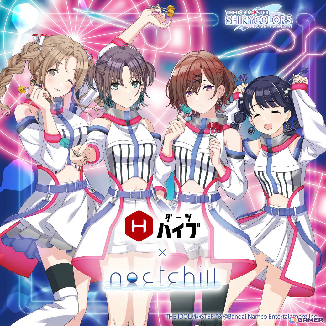 「シャニマス」とダーツグッズ専門店「ダーツハイブ」のコラボが3月12日より開催！283プロのアイドルたちがダーツライブカードに登場、noctchillのダーツセットも発売の画像