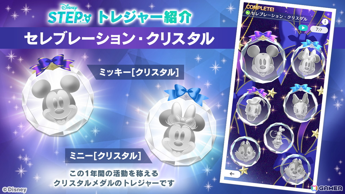 「Disney STEP」は3月3日でサービス開始1周年！毎日の歩数を記録して専用バッジを集める「ライフログ機能」が追加の画像