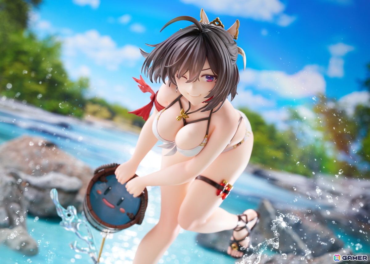 「ユミアのアトリエ」ユミアが夏の日差しを感じさせる瑞々しい水着姿で立体化!ぷにをバケツで汲み上げた瞬間の弾けるような笑顔が印象的の画像