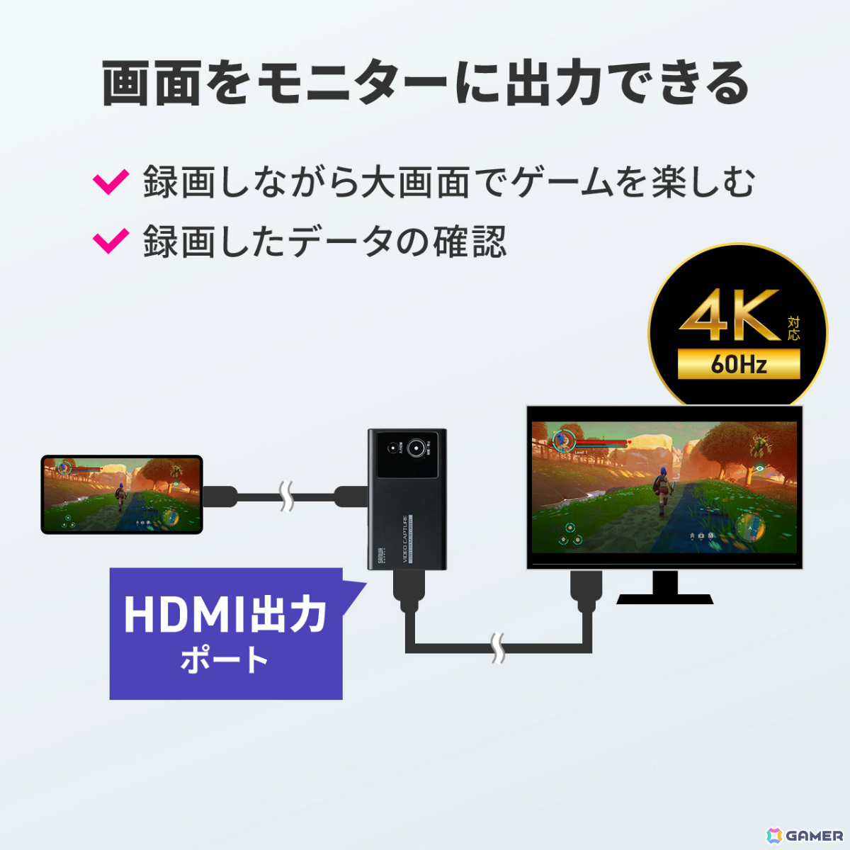 PC不要のビデオキャプチャー「400-MEDI054」が発売！USB-C映像入力のフルHD/60fps録画を充電しながらmicroSDカードへ直接保存可能の画像20