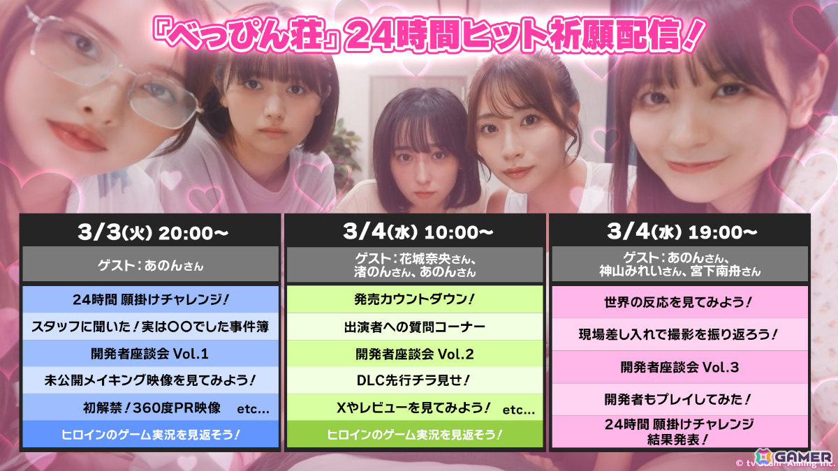 テレ朝×Aimingの実写恋愛SLG「敏感！恋のアンテナ ビンビン別嬪荘」が正式リリース！特別なオフショットなどを収録したDLCも展開の画像