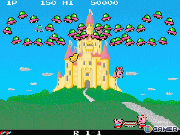 動物の親子がトランポリンで敵を倒すアクションゲーム「プランプポップ」がアーケードアーカイブス/アーケードアーカイブス2として3月5日に配信!の画像