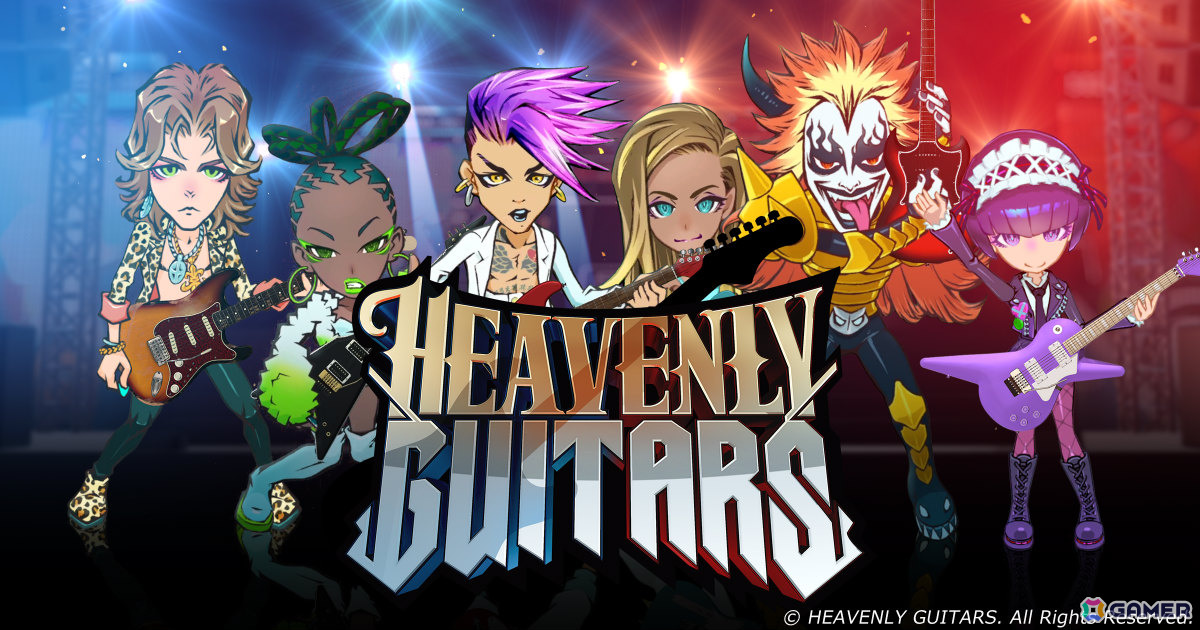 エレキギター特化の対戦型音楽ゲーム「Heavenly Guitars」iOS/Android版が配信！収録楽曲はすべてギターを主役に据えた専用サウンドで構成の画像