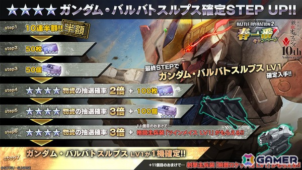 「バトオペ2」に「機動戦士ガンダム 鉄血のオルフェンズ」からガンダム・バルバトスルプスが実装！確定STEP UP抽選配給も開催中の画像5