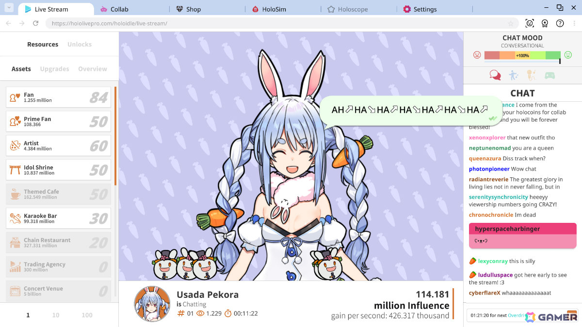 クリッカーゲーム「Holoidle」兎田ぺこらさん、こぼ・かなえるさん、ジジ・ムリンさんを追加するDLCが配信！の画像3