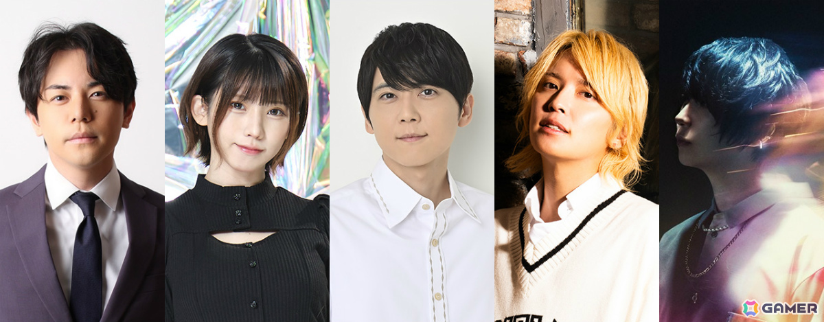 （写真左より）MC：平岩康佑、えなこ、梶裕貴、手越祐也、そらる