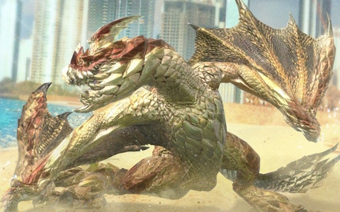 モンスターハンター・ザ・リアル」等身大の黒炎王リオレウス＆金雷公