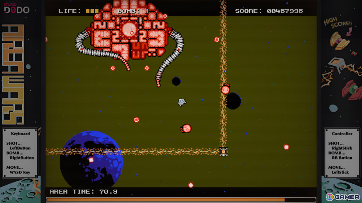 全方位から迫り来る敵を迎え撃つ2Dシューティング「AREA WARS」がリリース！連鎖爆発による爽快なスコアアタックを楽しもうの画像5
