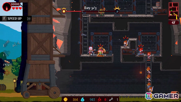 塔を登ってくる敵を罠とアクションで迎え撃つローグライト・ディフェンスゲーム「魔王の塔」Steamプレイテストが開催！の画像