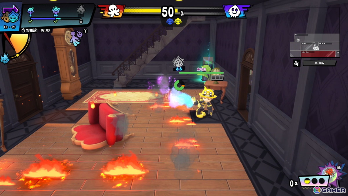 消防士に紛れ込む“火をつけているアーティスト”は誰だ！オンラインマルチの人狼アクションゲーム「OCTOPinbs」がSteamで2026年春に発売の画像5