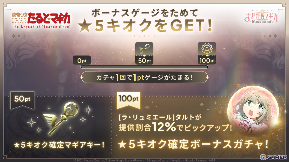 「魔法少女まどか☆マギカ Magia Exedra」魔法少女たると☆マギカ 前編が開催！タルト（CV：堀江由衣）の★5キオクがピックアップガチャに登場の画像