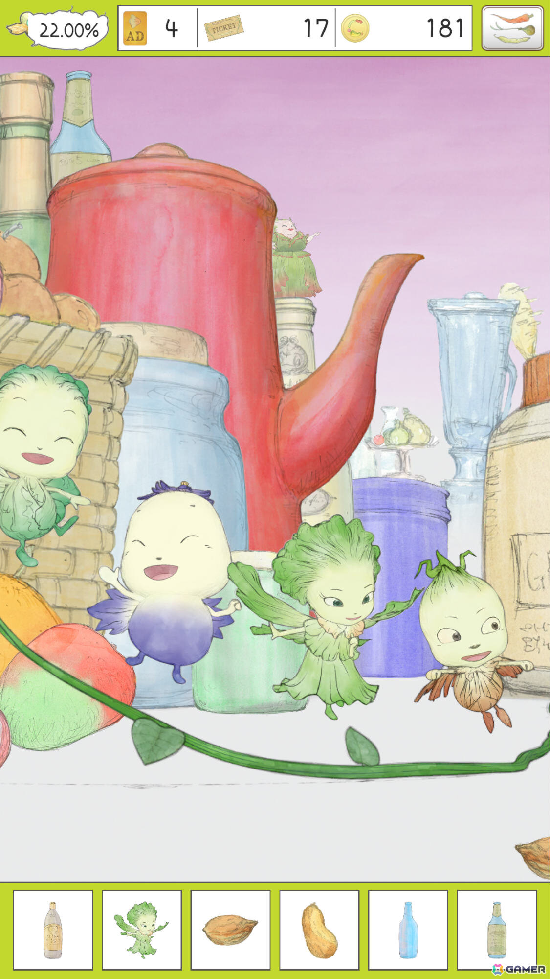 天野喜孝氏原作のアニメ「やさいのようせい」初となるゲームアプリ「やさいのようせいのさがしもの」が配信！の画像