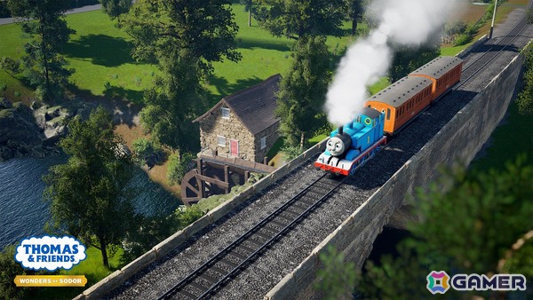 きかんしゃトーマスと仲間たちが集まるシーン