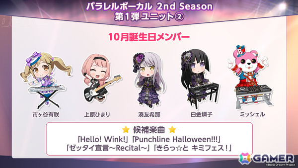 「ガルパ」バンドストーリー新章の制作や10周年展の開催が決定！パラレルボーカル 2nd Seasonは同じ誕生月のメンバー同士でユニットを結成の画像3