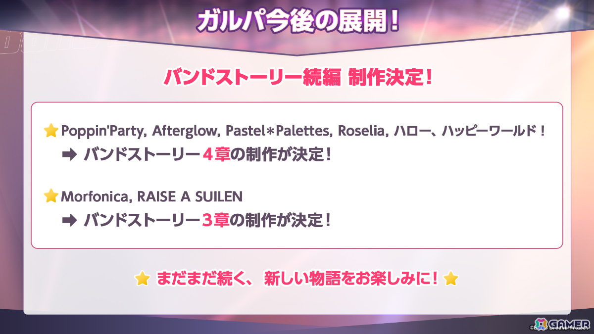 「ガルパ」バンドストーリー新章の制作や10周年展の開催が決定！パラレルボーカル 2nd Seasonは同じ誕生月のメンバー同士でユニットを結成の画像