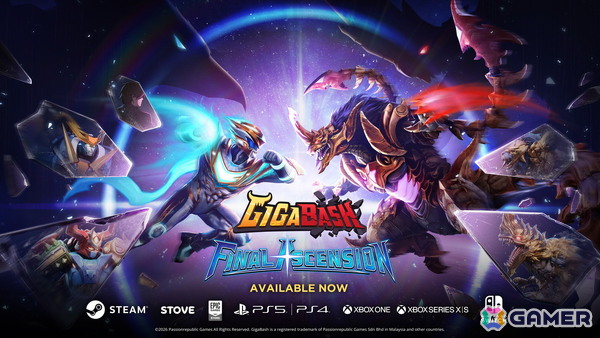 「GIGABASH」に新キャラクター ガヤギガマンとザルゴラを実装するFinal Ascension DLCが3月27日に配信！新ステージや新楽曲、新チャプターも追加の画像1
