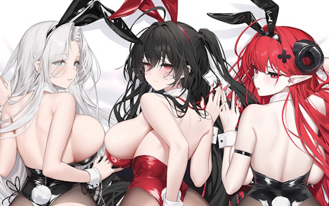 「アズレン」大鳳、ヨークタウンII、ヒンデンブルクがセクシーなバニーガール姿の描き下ろしイラストに！「アズールレーン バニーフェア2026」が開催中