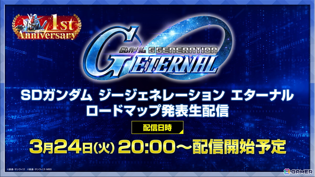 「SDガンダム ジージェネエターナル」1周年情報解禁の「ロードマップ発表生配信」が3月24日20時より配信！の画像
