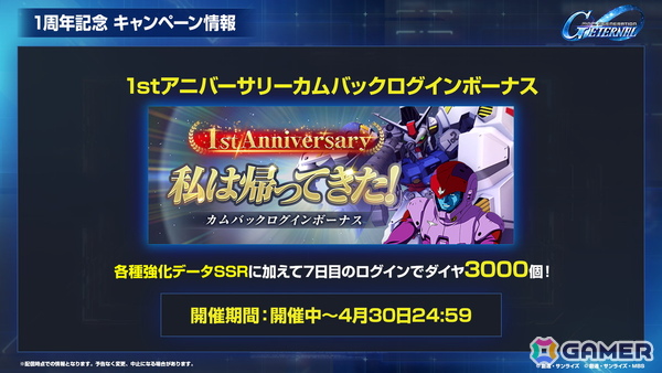 「SDガンダム ジージェネエターナル」メインステージ「機動戦士ガンダム00」(後半)と「新機動戦記ガンダムW Endless Waltz」の追加など1周年情報が公開!の画像