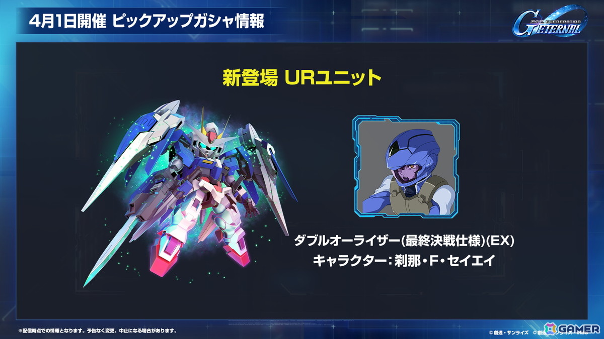 「SDガンダム ジージェネエターナル」メインステージ「機動戦士ガンダム00」(後半)と「新機動戦記ガンダムW Endless Waltz」の追加など1周年情報が公開!の画像
