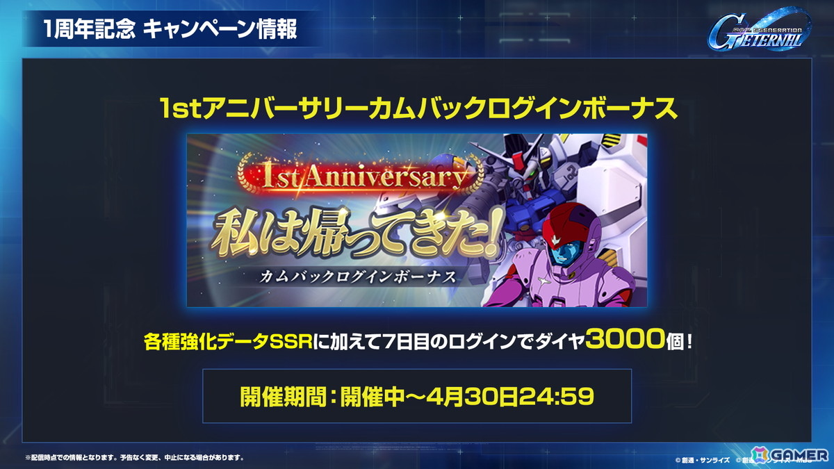 「SDガンダム ジージェネエターナル」メインステージ「機動戦士ガンダム00」（後半）と「新機動戦記ガンダムW Endless Waltz」の追加など1周年情報が公開！の画像41