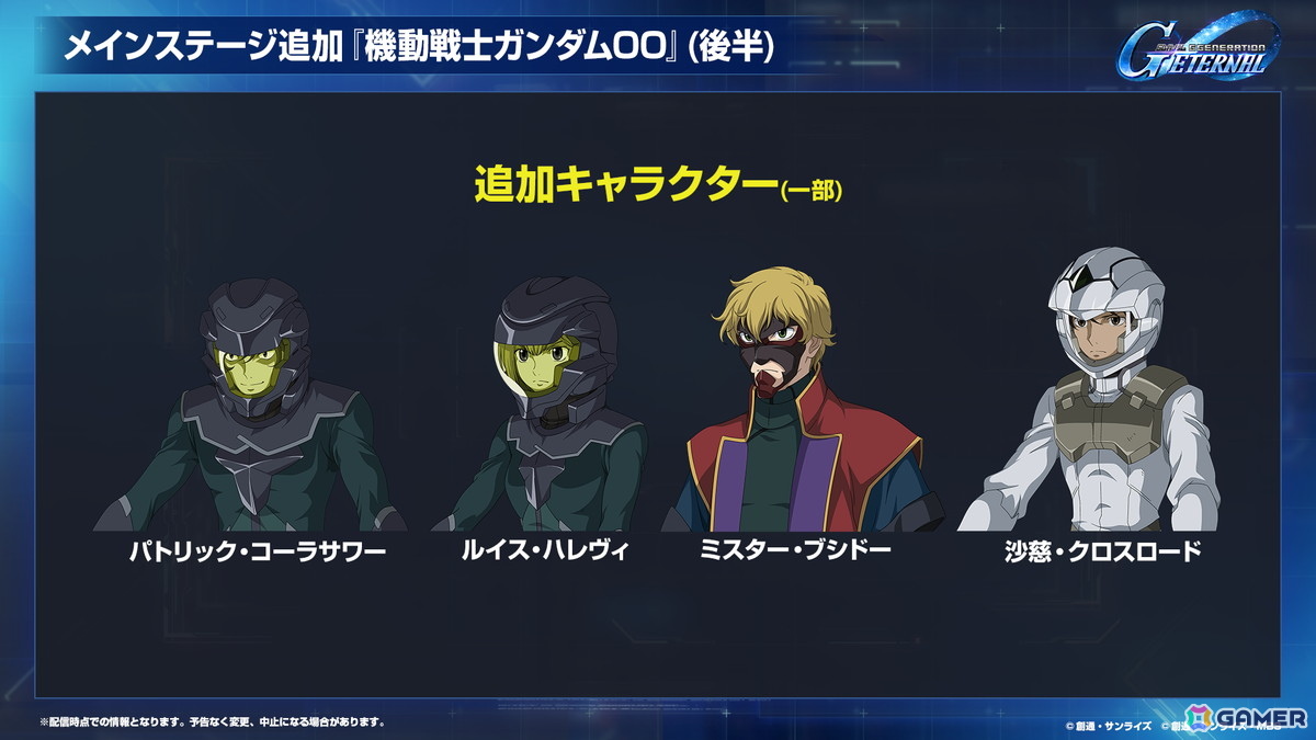 「SDガンダム ジージェネエターナル」メインステージ「機動戦士ガンダム00」(後半)と「新機動戦記ガンダムW Endless Waltz」の追加など1周年情報が公開!の画像