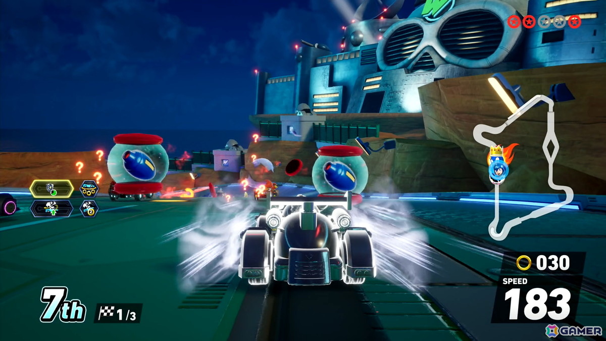 「ソニックレーシング クロスワールド」有償DLC第4弾“ロックマン パック”試遊レポ：専用アイテム「ロックバスター」でワイリーキャッスルを攻略！の画像9