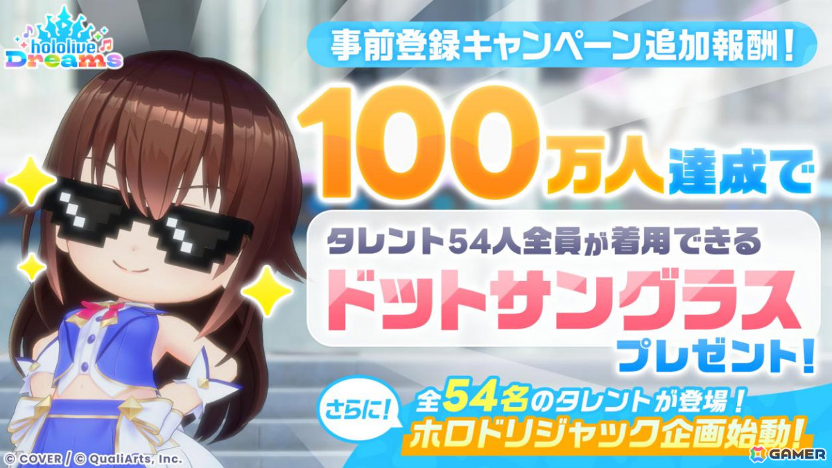 「ホロライブ ドリームス」事前登録者数が50万人を突破!登場タレント54名それぞれのスペシャルトラックが国内外で運行決定の画像