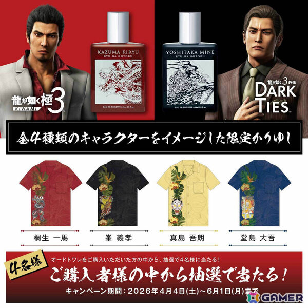 「龍が如く 極3 / 龍が如く3外伝 Dark Ties」桐生一馬、峯義孝の生き様を表現した香水が4月4日にドン・キホーテ、FITS you. STOREで発売！の画像6