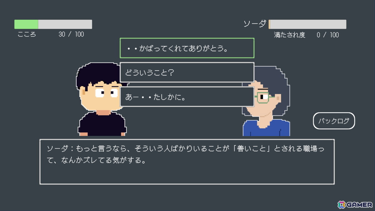 心の不調の回復を描くADV「とぼとぼリカバリー」のSteamストアページが公開！日々の行動の選択や人との会話を通じて自身の心との向き合い方を描くの画像5