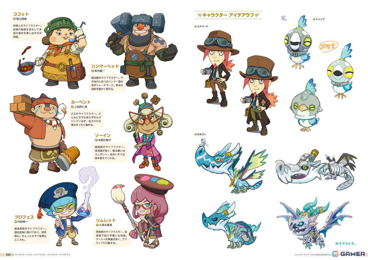 「ファンタジーライフi」公式アートブックが発売！イラストはもちろん未公開の設定画や会話台詞集も収録の画像2