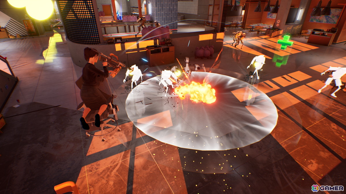 オフィスチェアで爆走する爽快アクション「Last Man Sitting」がSteamで配信!なぜオフィスチェアなのかは気にしてはいけないの画像