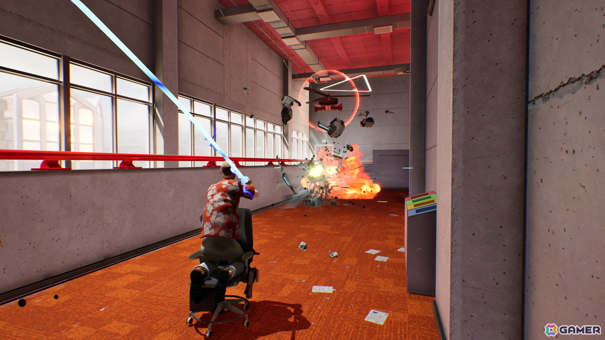 オフィスチェアで爆走する爽快アクション「Last Man Sitting」がSteamで配信!なぜオフィスチェアなのかは気にしてはいけないの画像