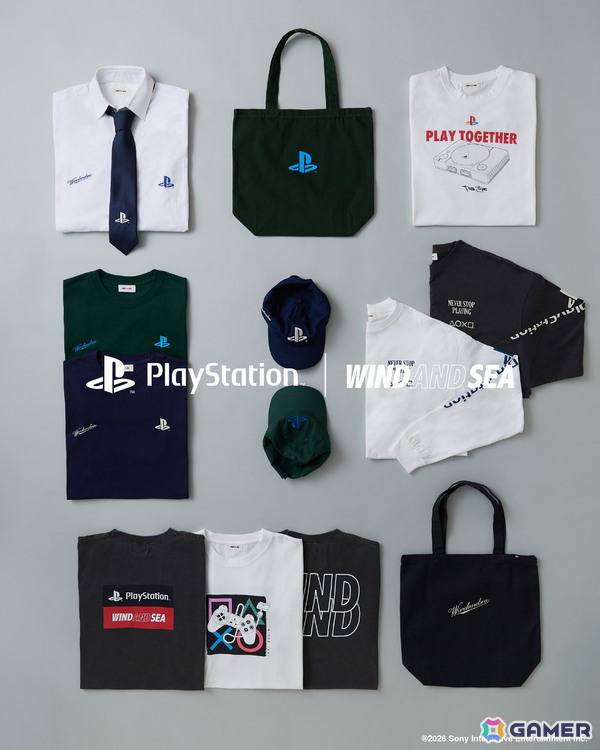WIND AND SEAとプレイステーションのコラボコレクション第2弾が発表!初代PSを意識したデザインのアイテムを展開の画像