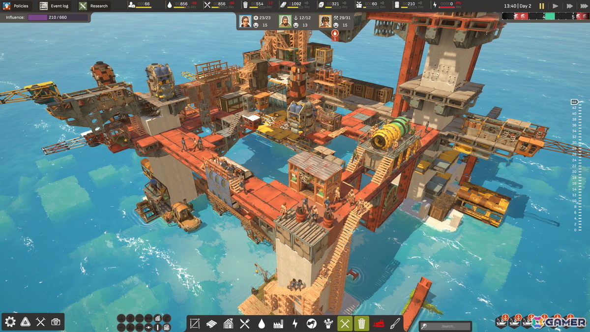 積み上げるだけでは崩れてしまう海上都市建設シム「崩壊都市」がSteamで配信！ふたつの意味でバランス感覚が重要なゲーム性が魅力の画像