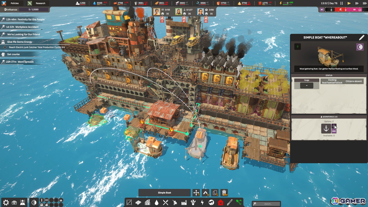積み上げるだけでは崩れてしまう海上都市建設シム「崩壊都市」がSteamで配信！ふたつの意味でバランス感覚が重要なゲーム性が魅力の画像7
