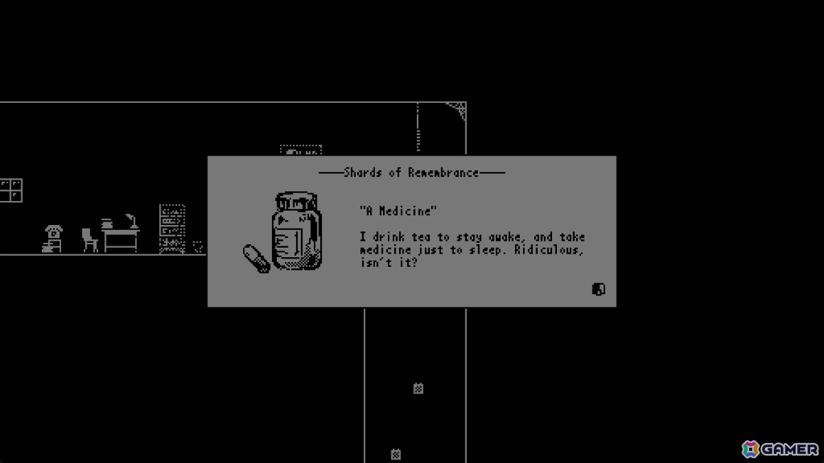 The Doppelのゲーム画面：二色のドットで描かれた背景とキャラクター