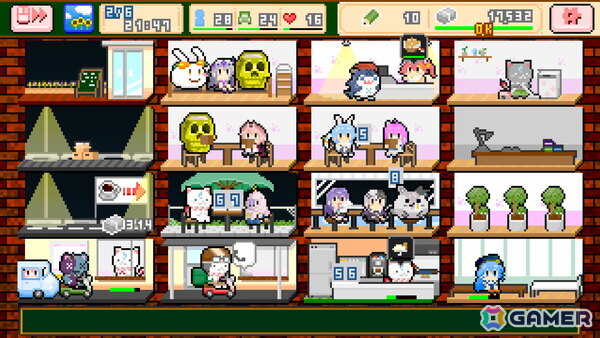 さくらみこさんが主人公のカフェ経営SLG「えりぃとかふぇへようこそ」のSteamストアページが公開！タワーディフェンスや農場経営など4つのサブゲームも楽しめるの画像2