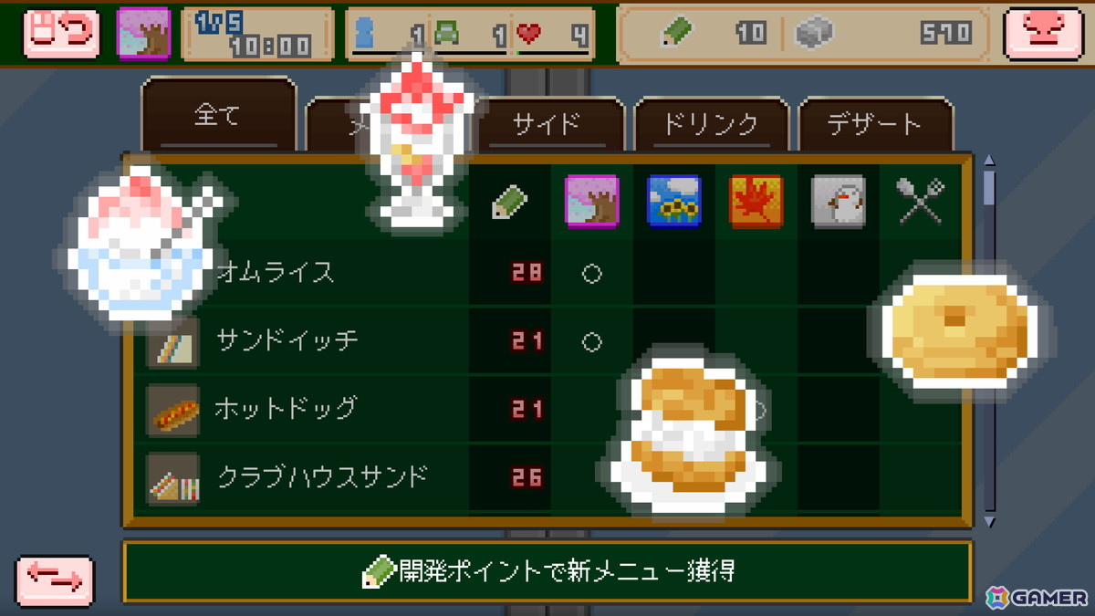 さくらみこさんが主人公のカフェ経営SLG「えりぃとかふぇへようこそ」のSteamストアページが公開！タワーディフェンスや農場経営など4つのサブゲームも楽しめるの画像4