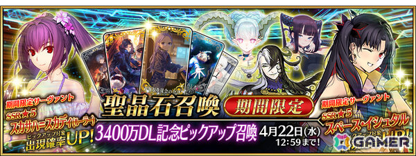 「FGO」3,400万DL突破キャンペーンが開催！期間限定サーヴァント「★5（SSR）スカサハ＝スカディ（ルーラー）」を含む5騎をピックアップした5種類の召喚もの画像9