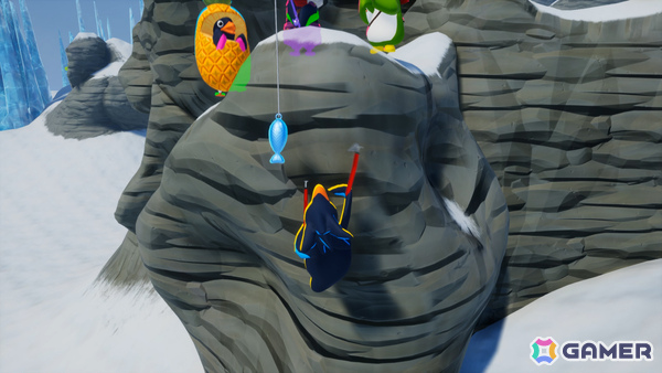 ペンギン・クライマーズのゲーム画面、敵キャラ